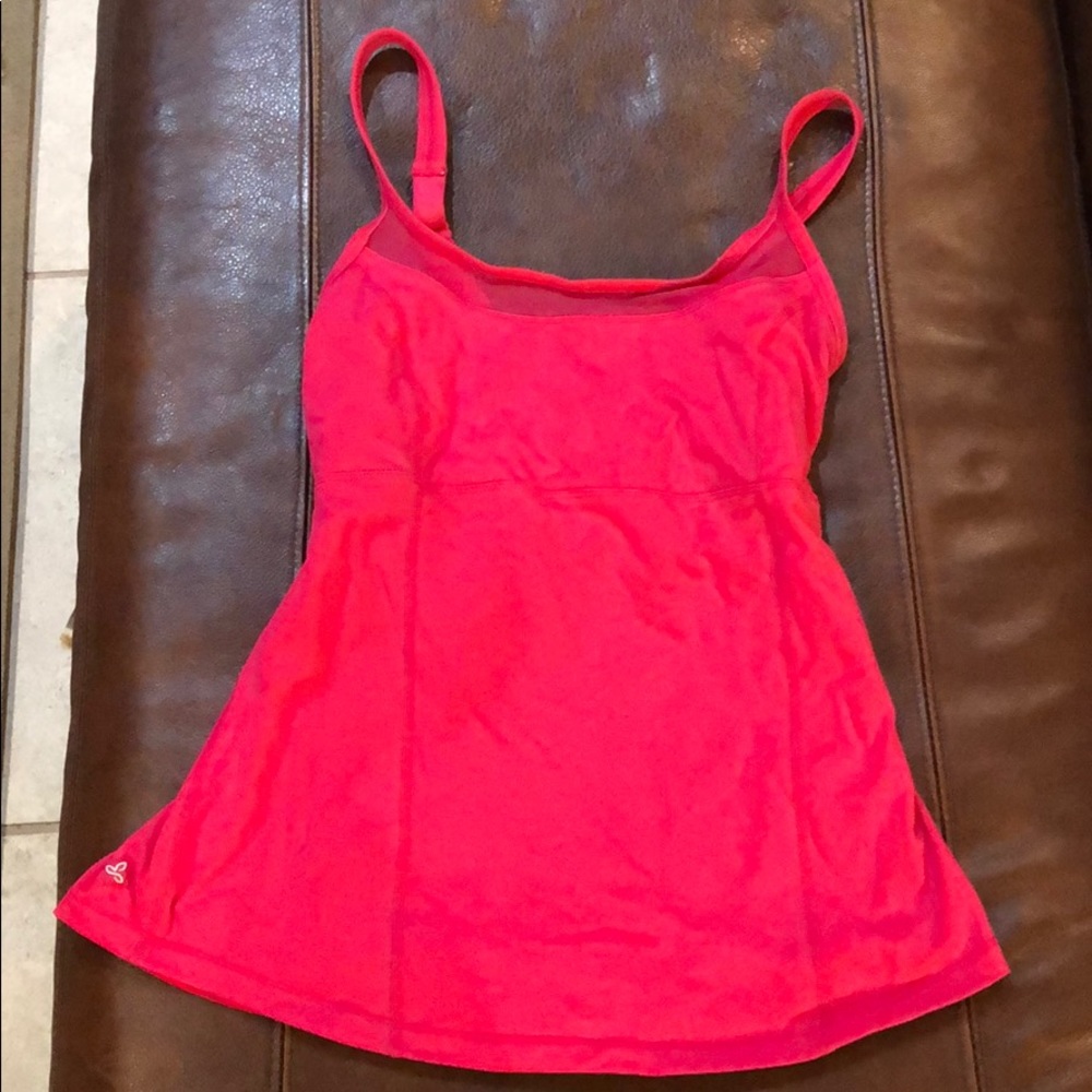 Pink Prana tank with adjustable straps